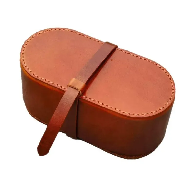 Cowhide hand-sewn storage box, convenient storage box for outdoor travel