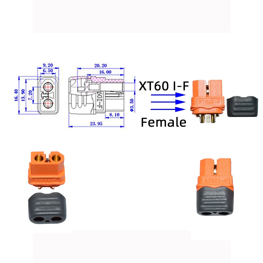 XT60i kabel Adapter wtyczka gniazda zapalniczki do XT60 żeńskiego przedłużacza Adapter złącza z bezpiecznikiem i zapalniczką