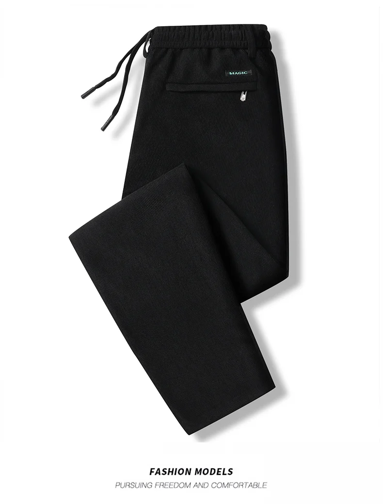 Männer Casual Hosen Elastische Taille Jogginghose Herbst Winter Kleidung Kordelzug Hosen Männlichen Cord Warme Große Größe Hosen – Detail 4