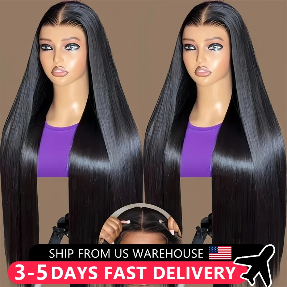 

Straight Glueless Lace Wigs Human Hair Pre-Cut 5x5 Lace Closure Remy Human Hair Ready To Wear For Women Pre Plucked MYLOCKME
