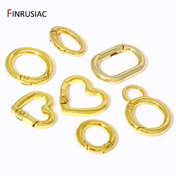 1/3/5Pcs 18K 골드 도금 O 링 스프링 Clasps DIY 쥬얼리 만들기위한 개방형 Carabiner 키 체인 가방 후크 버클 커넥터