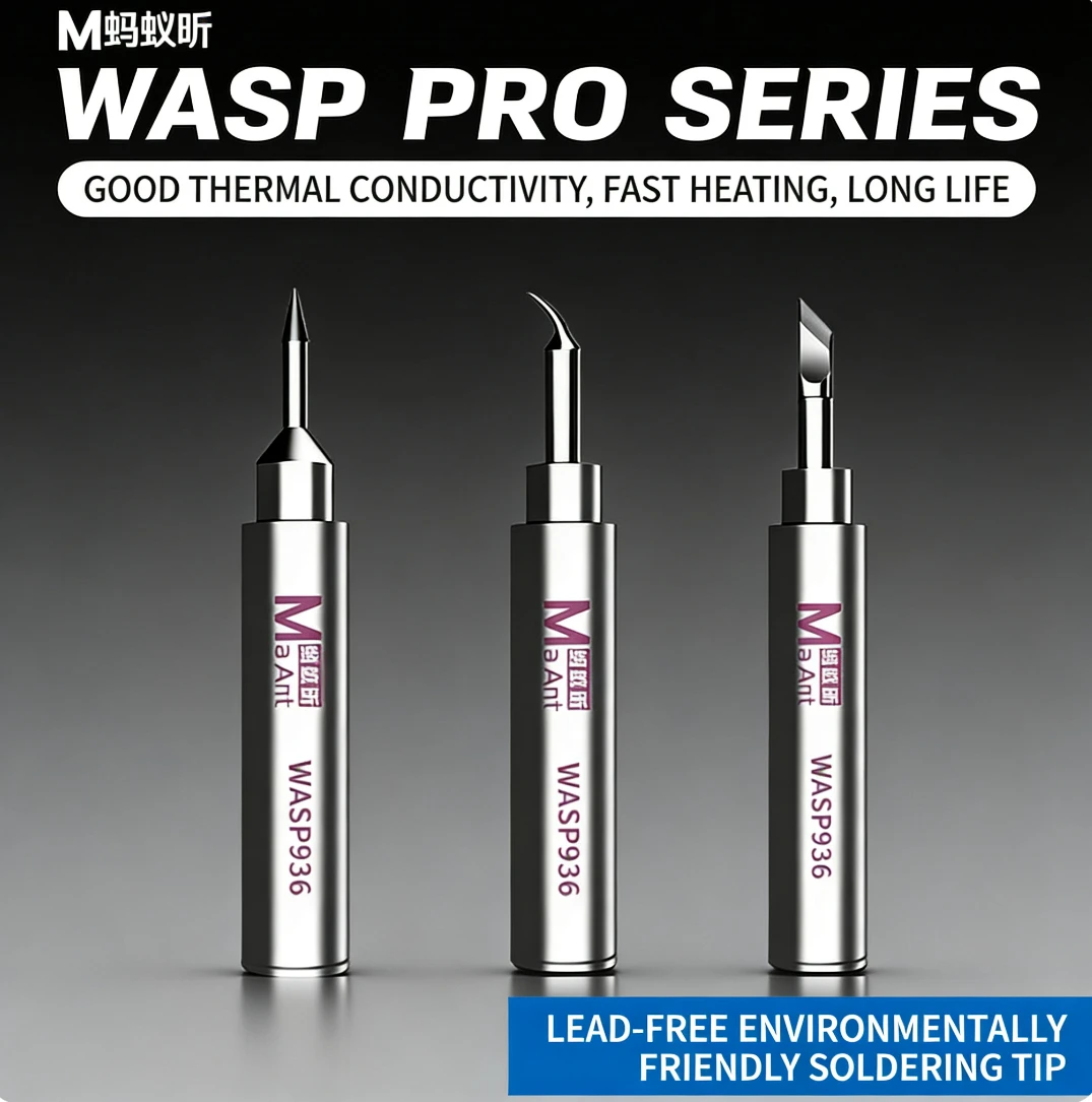 

Наконечник для паяльника MaAnt 936, безсвинцовый, с изогнутым и прямым кончиком, универсальный, с постоянной температурой, для пайки.