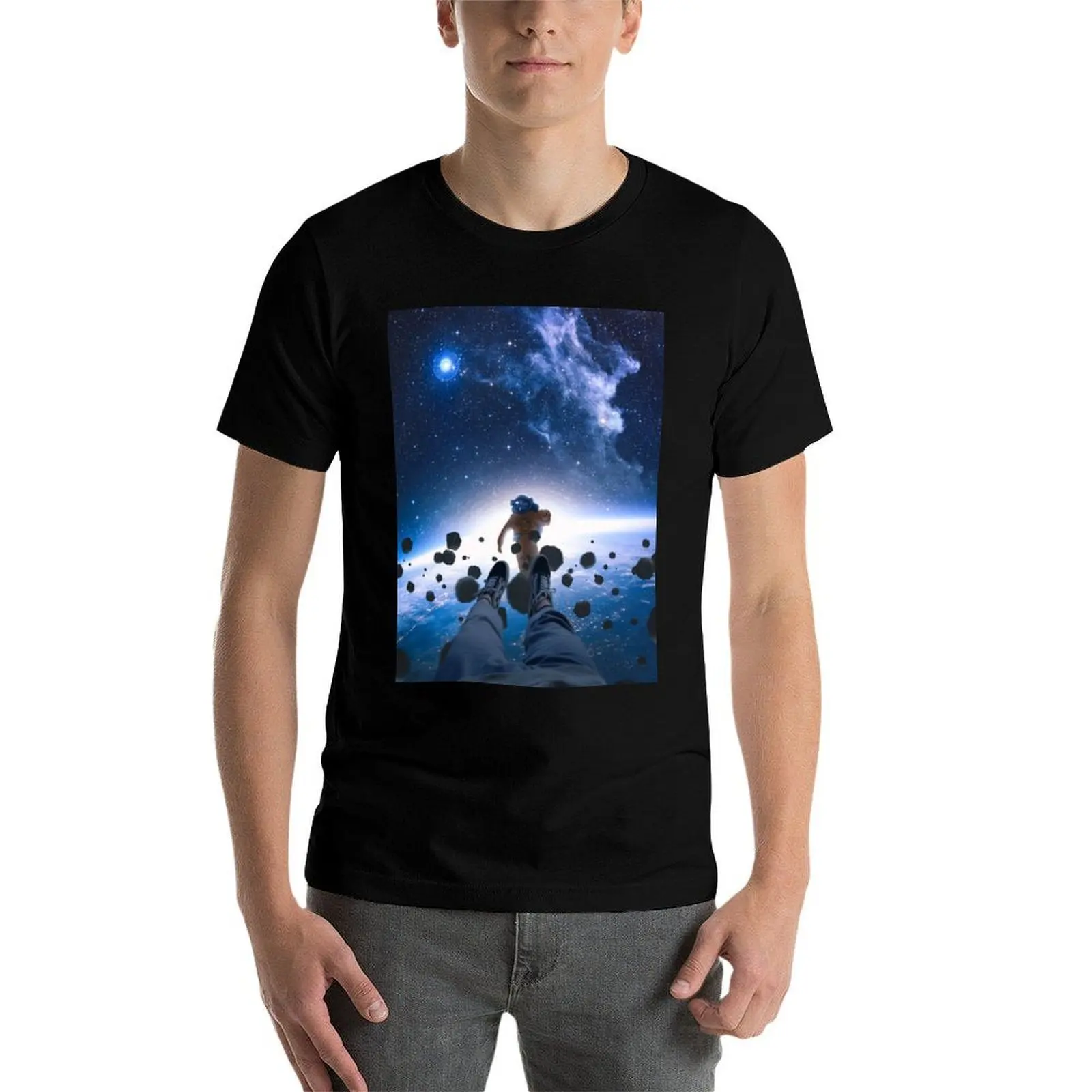 تي شيرت رجالي من أجل الانجراف تي شيرت فضاء مطبوع تي شيرت رجالي قطن 100% تي شيرت في #4