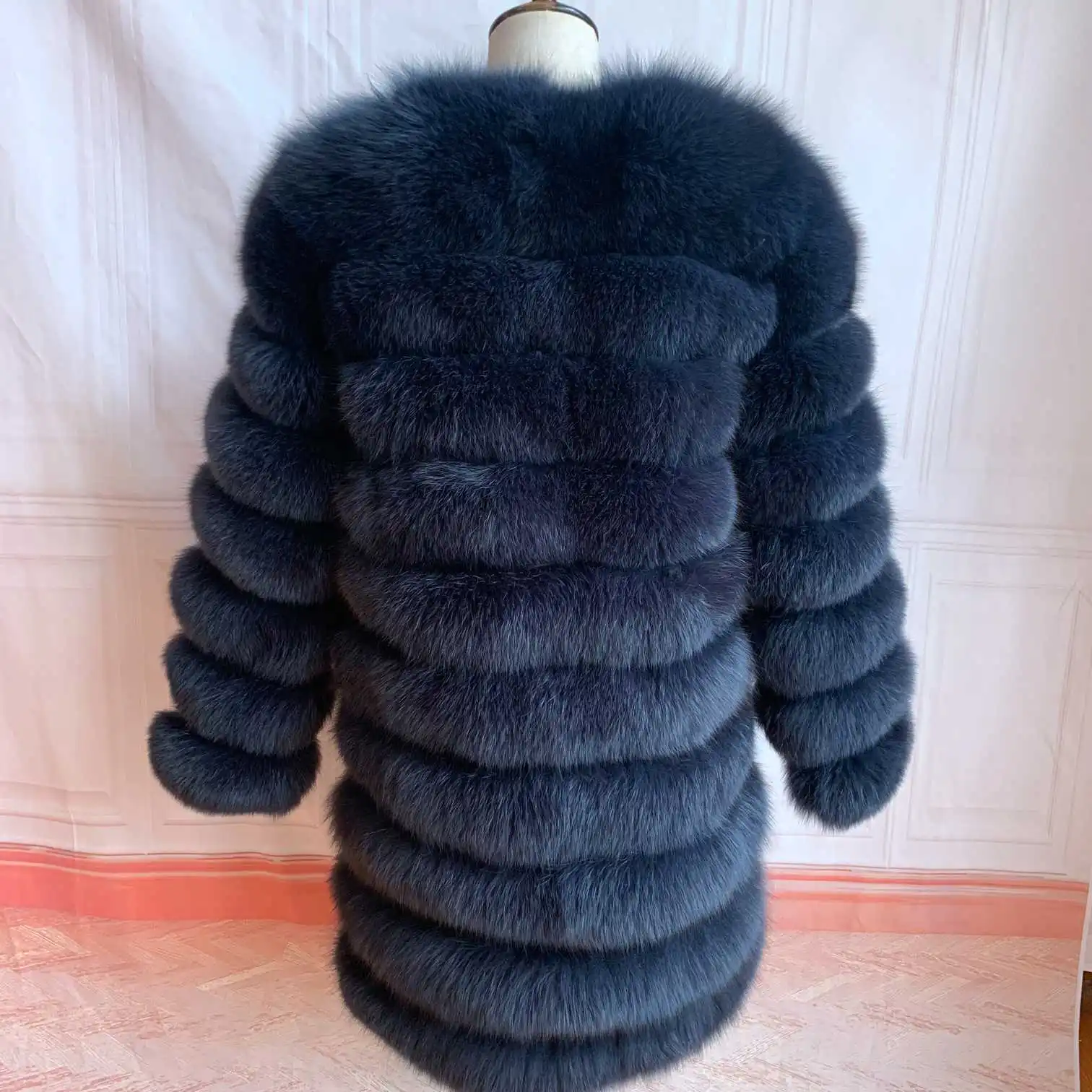 NEW 4in1 Real Fox Fur Long Coat Winter Coat for Women Jackets Vest Winter Outerwear Women Fox Fur Coat High Quality Fur Clothes