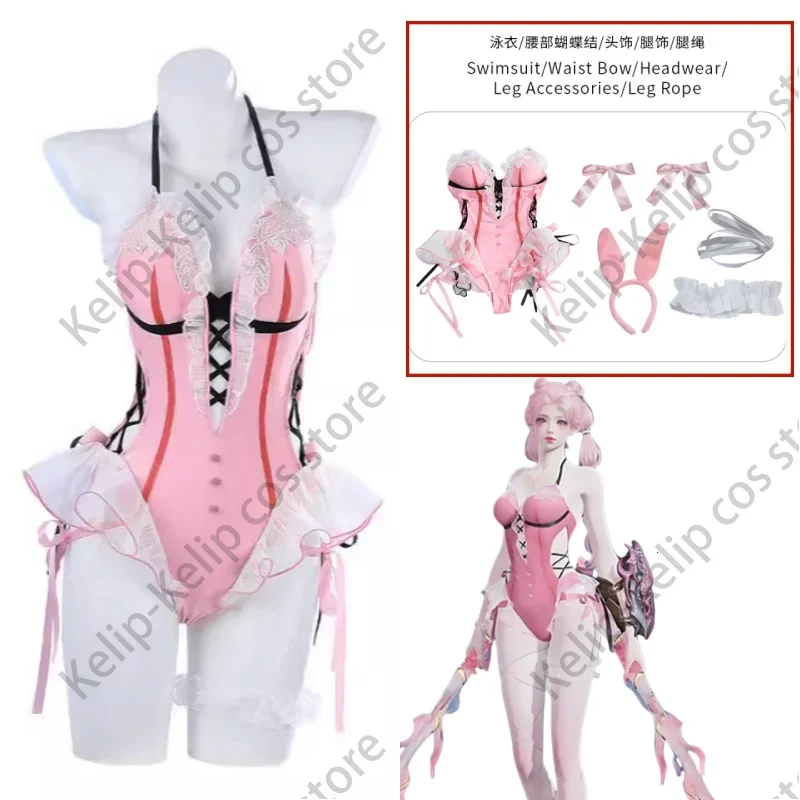 

Anime Game Naraka: Bladepoint Feria Shen Cosplay Costume Early Summer Swimsuit Jumpsuits Bikini Woman Sexy Lovely Carnival Suit