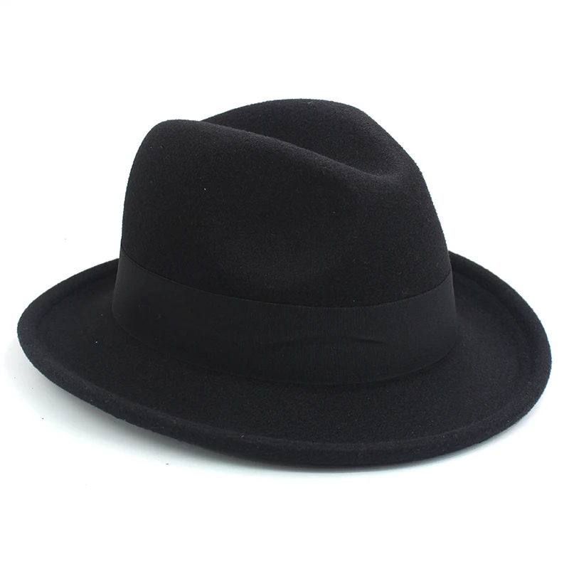 Men Women Wool Blend Classical Retro Fedora Hats Trilby Jazz Sunhat Street Style Caps Party Travel Outdoor Size US 7 1/4 UK L