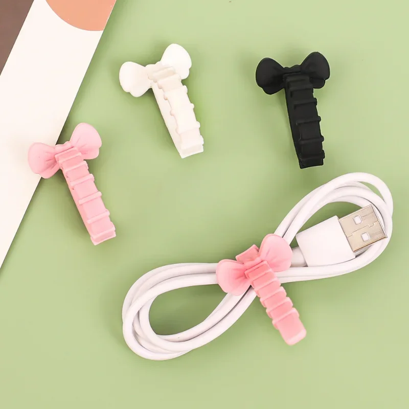 10/1PCS Cartoon Cute Data Cord Winder Cable Tie Finishing Organizer Creative Earphone Charger Line Storage Clip Organizer Strap