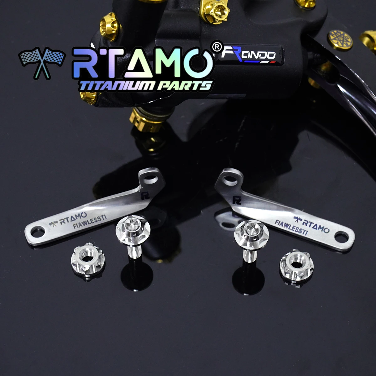 RTAMO Porte-gobelet à huile en titane, prompt ket L/R avec vis pour FMF130