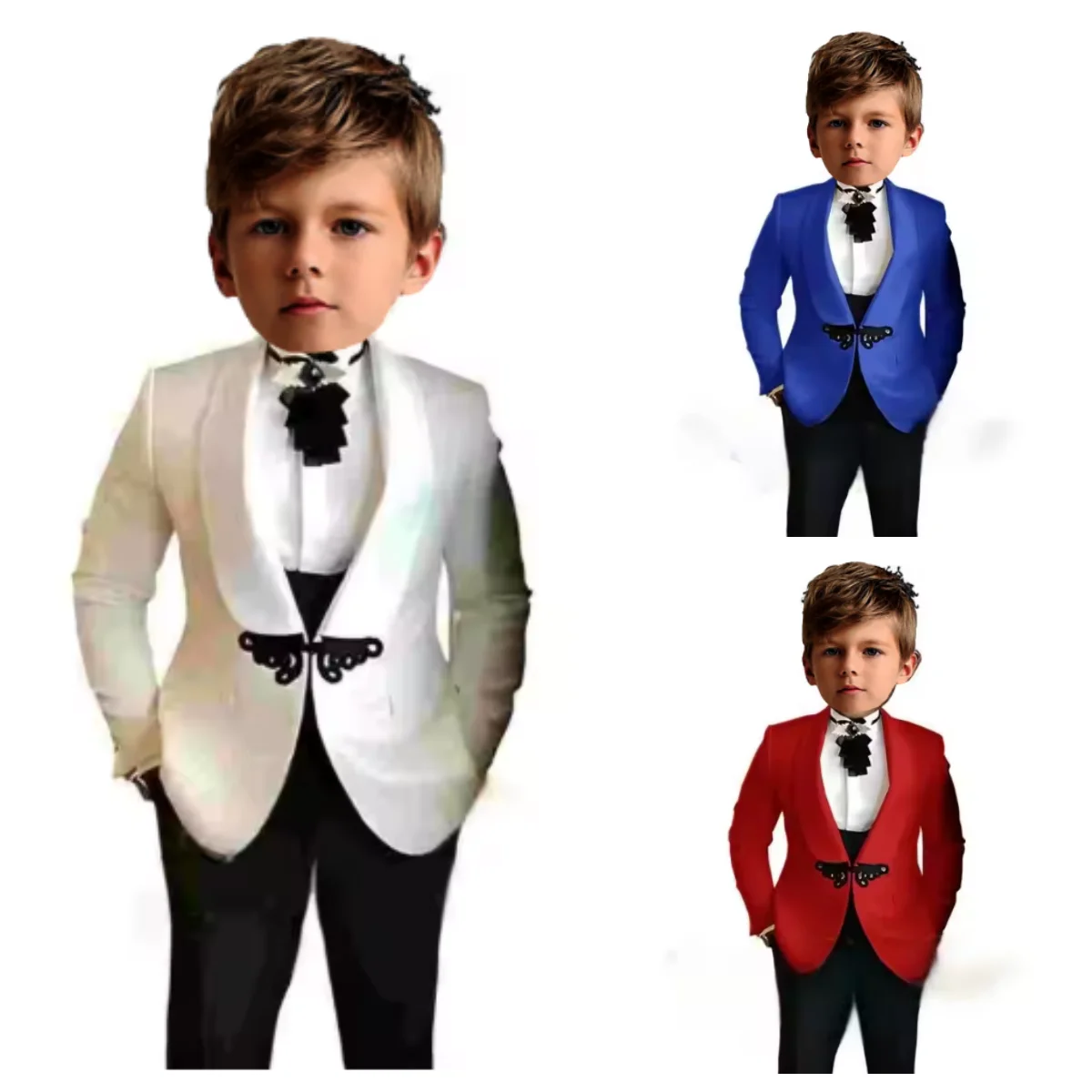 

Boy's multicolor wedding suit birthday party boys' suit host piano performance dinner show performance ceremony outfit set