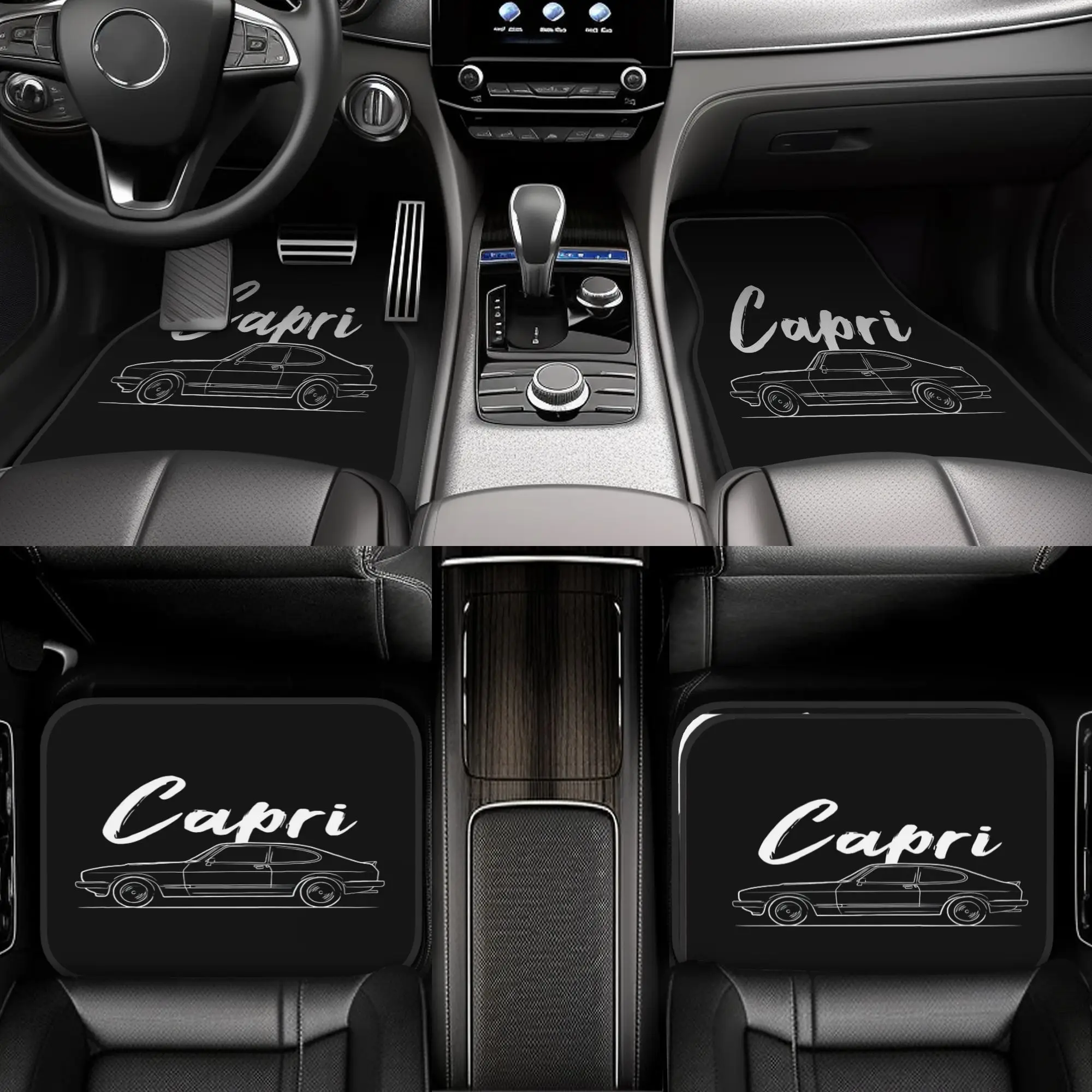4pcs Classic Legend Capri MK3 Racing Car Floor Mats,Durable Polyester Fiber,Fit For Cars,Ideal Gift, Vehicle Interior Mats, Play