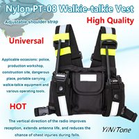 Radio Nylon Scratch-resistant Vest Pouch green/Yellow Reflective stripes Harness Front Pack portable Walkie Talkie chest bag