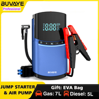 BUVAYE Car Jump Starter Air Pump 150PSI Tyre Compressor 2000A Starter Device 10400mAh 4 in 1 Power bank Digital Inflatable Pump