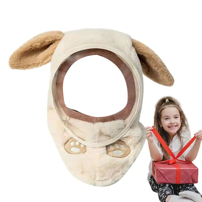 Crianças inverno capa facial bonito forma animal esqui rosto capa engrossado unisex headwear à prova de vento máscara facial completa para meninos meninas