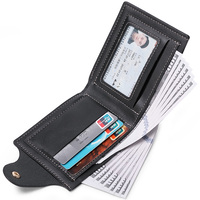 2025 New Men's Short Wallet, Retro Soft PU Leather Credit Card Holder Wallet