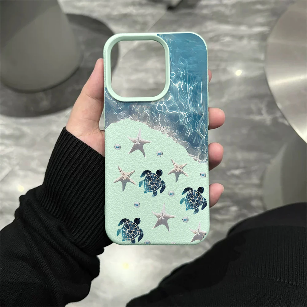 Чехол для телефона с морскими черепахами и волнами для iPhone 17, 16, 15, 14, 13, 12, 11 Pro Max, 16, 15, 14 Plus, 17, 16, 15, 14, 13 Pro, 17 Air, силиконовый матовый чехол