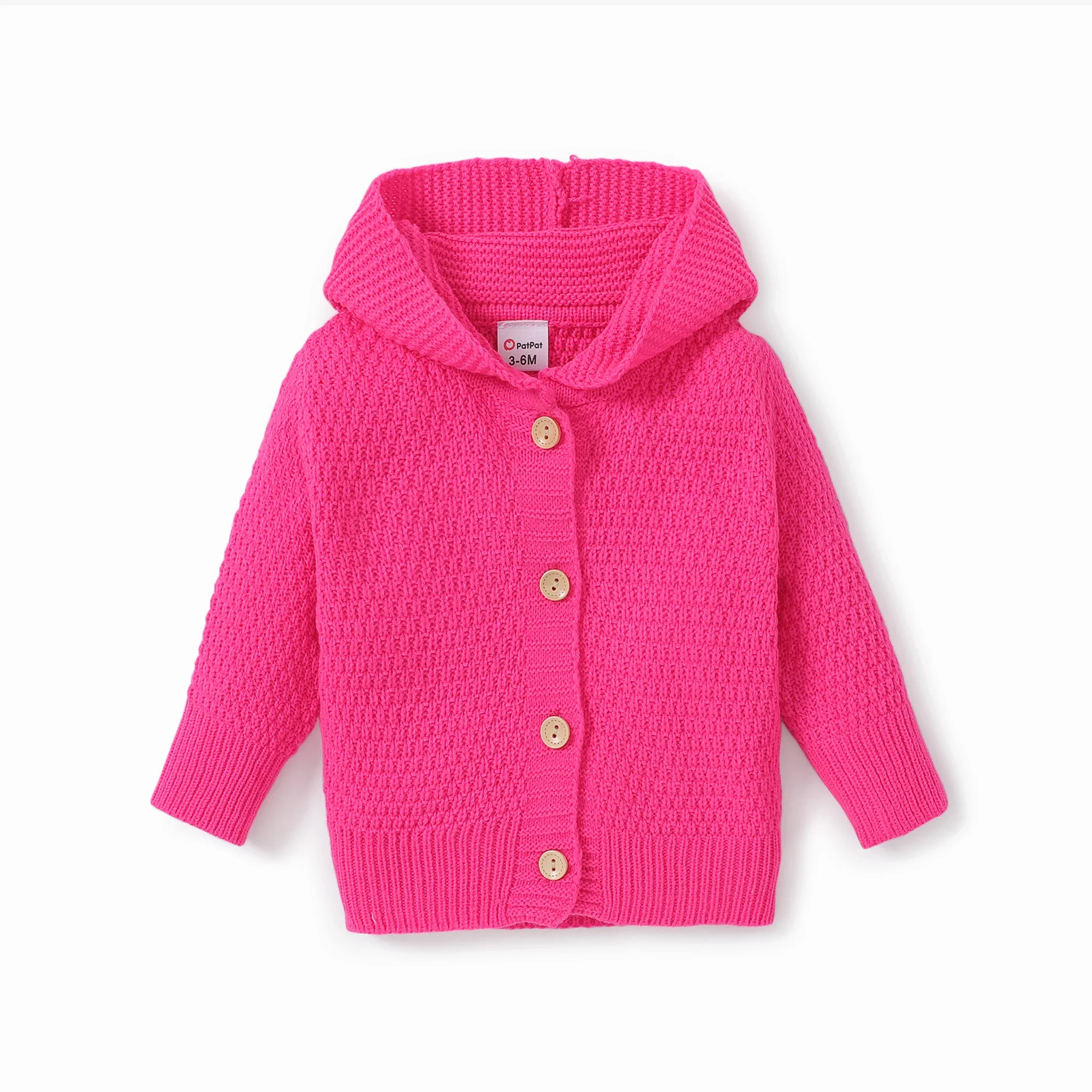 PatPat Baby Boy/Girl Button Design Sweater Jacket Soft and Comfortable  Perfect for Outings and Daily Wear Basic Style