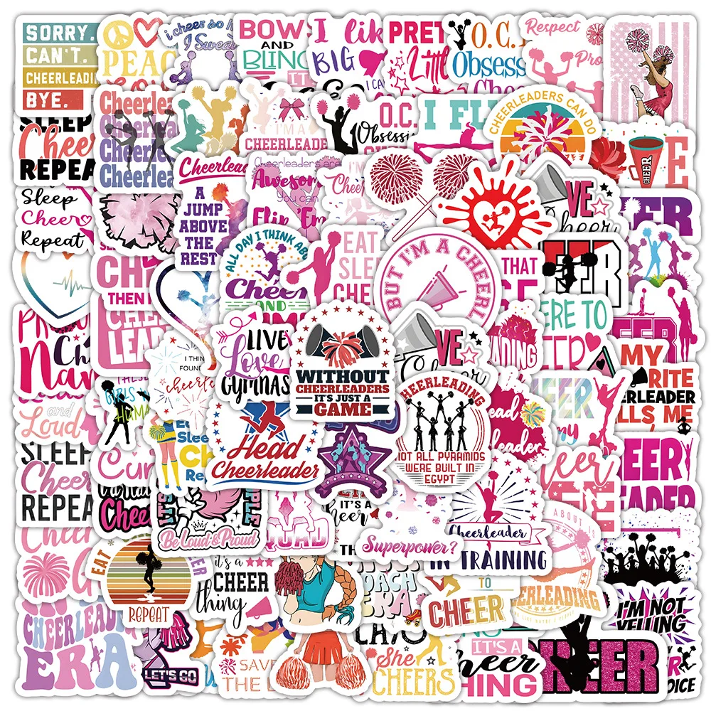 10/30/50PCS New Cheerleader Stickers Cartoon Sports Graffiti Stationery Computer Luggage Helmet Car Wall Sticker Toy Decoration