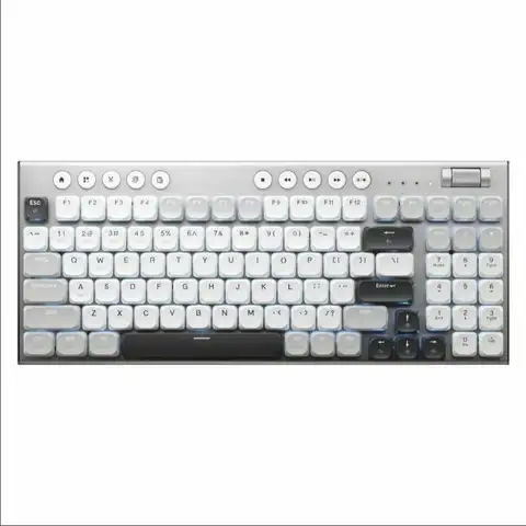 THUNDEROBOT K96 무선 기계식 키보드, 로우 프로파일, 생산력 키보드, 98 키, 롤러 마르코 키, PC용 PBT 키캡