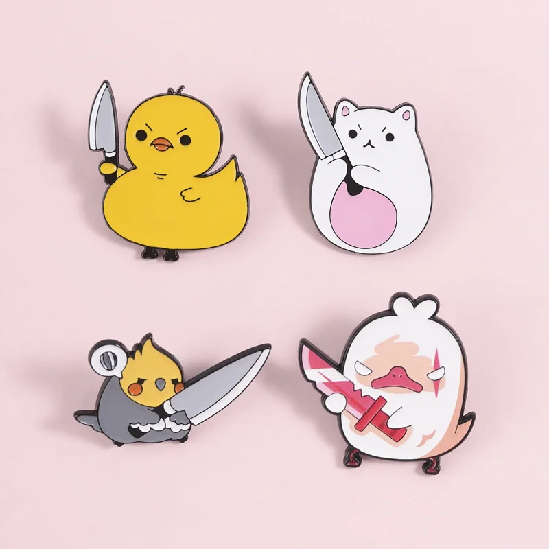 

Cute Animal Series Yellow Duck Cat Alloy drip oil Enamel Pins Accessories Badge Jewelry gifts for friends Women's brooch