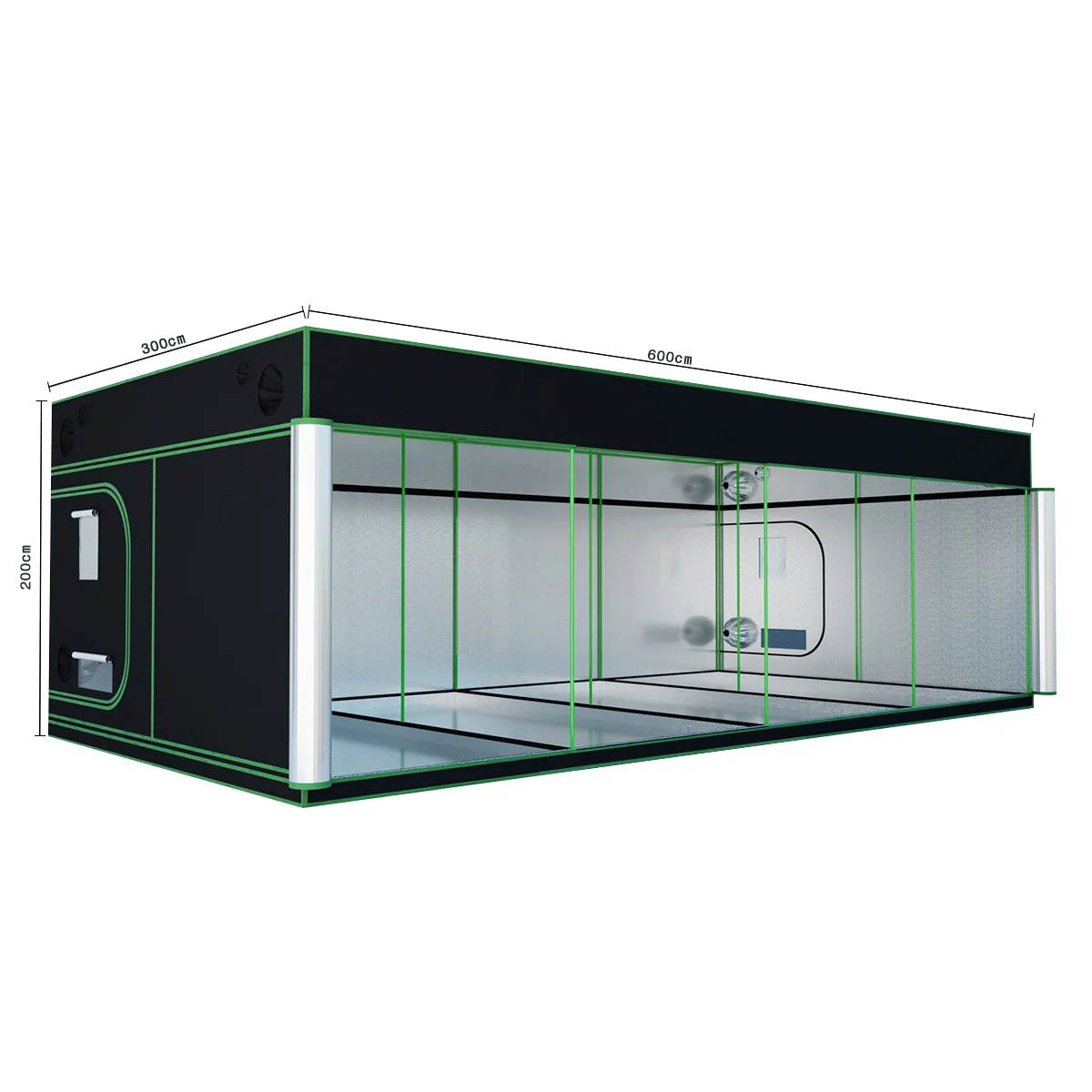 

600 * 300 * 200 cm factory direct planting tent 600D Oxford fabric steel connector for garden without window