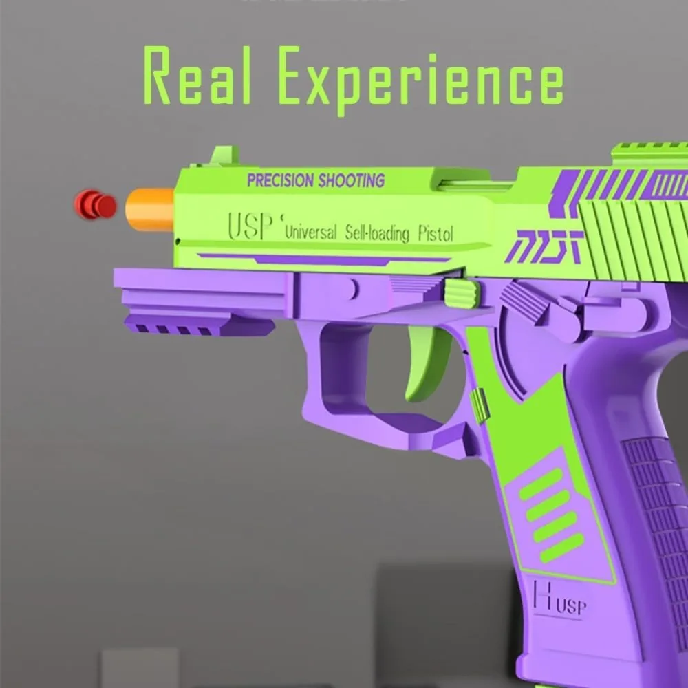 M1911 장난감 총 자동 리로딩 리바운드 셸 배출 소프트 총알 사격 게임용, 어린이 소년용 교육 모델 장난감