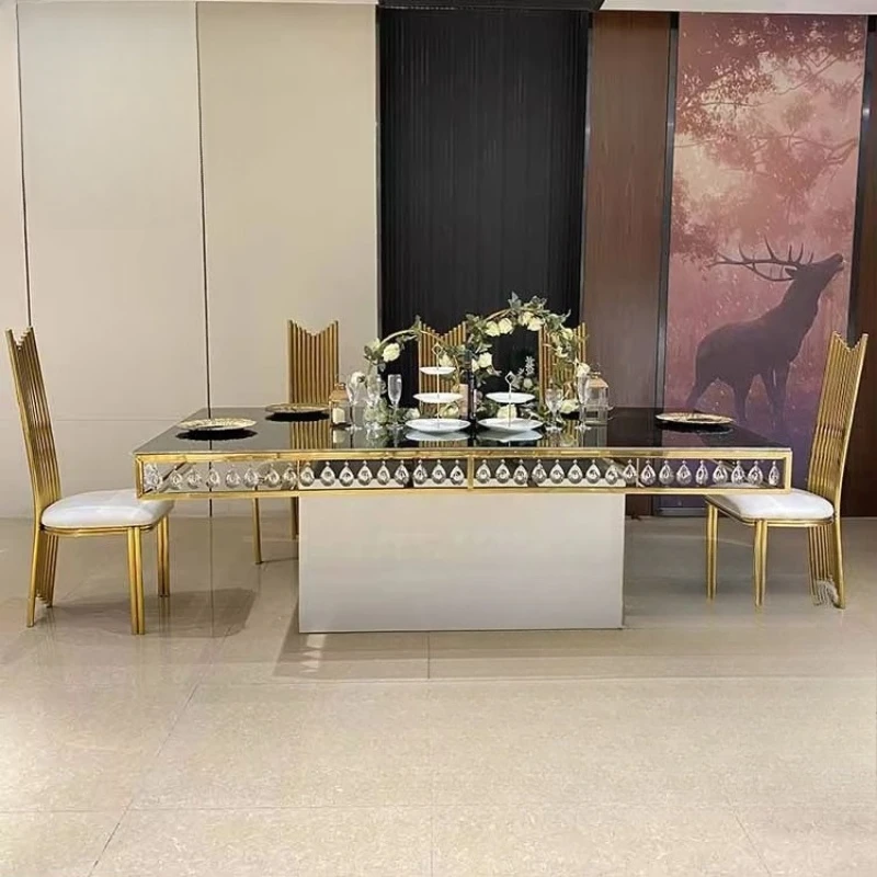 

Индивидуальный прямоугольный стеклянный прозрачный хрустальный свадебный стол для банкетного зала отеля