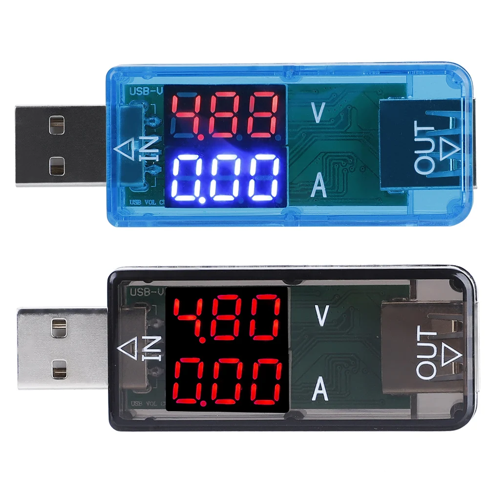 USB 2.0 Voltage Tester DC3.2-10V 0-3A Blue Black USB Color LCD Voltmeter Ammeter Current Meter Multimeter Charger USB Meter