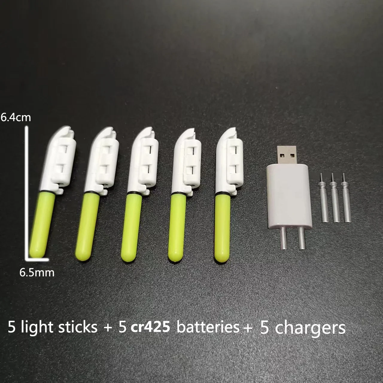 5 pcs/lot Light Stick With Rechargeable CR322 CR425 Battery Clip on Telescopic Fishing Rod Glowing Lamp Night Fishing J547