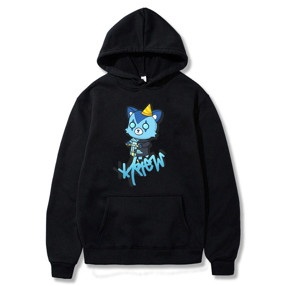 

ItsFunneh Krew District Merch Hoodie Long Sleeve Streetwear Women Men Hooded Sweatshirt Harajuku Funny Clothes