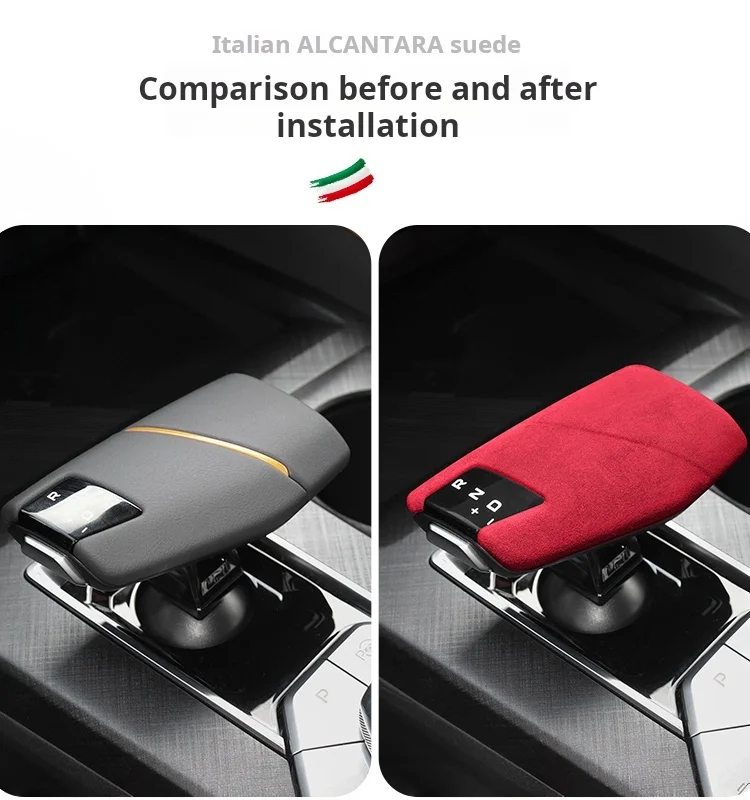 Alcantara Suede Interior Accessories Leather Car Gear Shift Knob Cover For Changan UNIV UNI-V 2023 2022 2024Cap Protective Mat