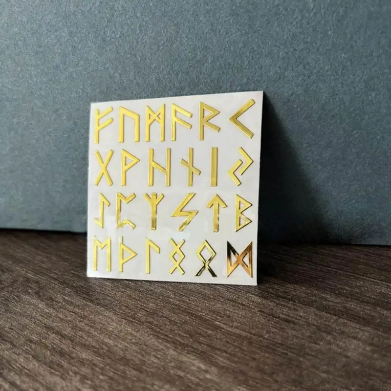 ملصقات R7UF Gold Luen Letter ذاتية اللصق من الصفائح المعدنية الذهبية ملصقات زخرفية لغطاء التخرج لتزيين الحرف اليدوية لأداة فنية