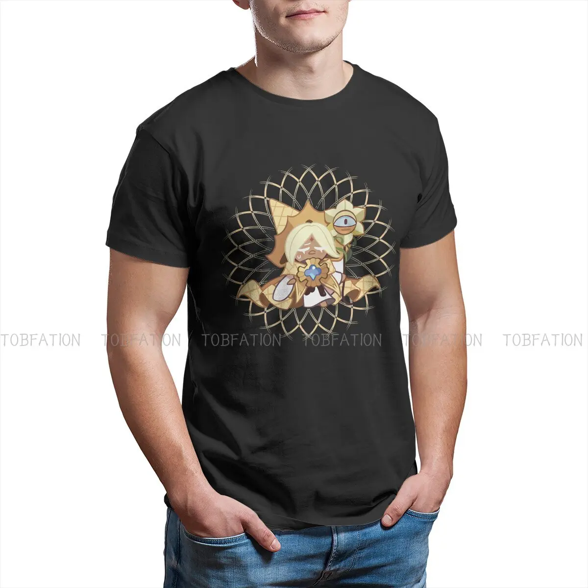 Cookie Run Kingdom Pure Vanilla Cookie T Shirt Punk Men Tees Summer Polyester Clothing Harajuku Crewneck TShirt