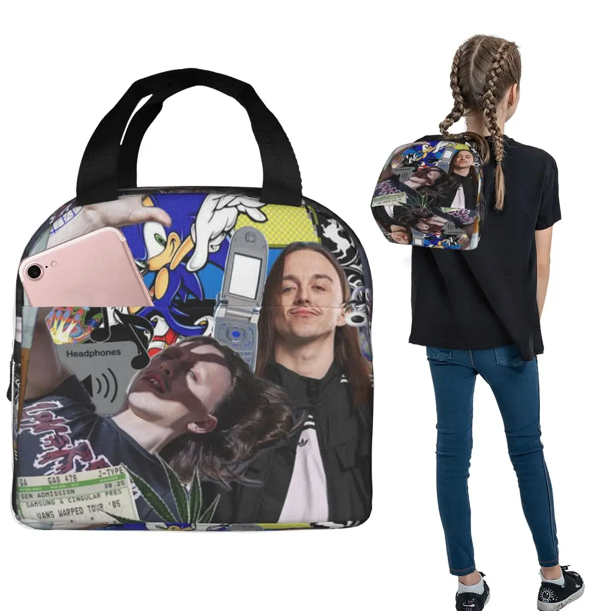 

Сумки для обеда Tommy Cash, изолированная коробка для бенто, портативная сумка для обеда, многоразовая термосумка-холодильник для женщин и девочек, школы