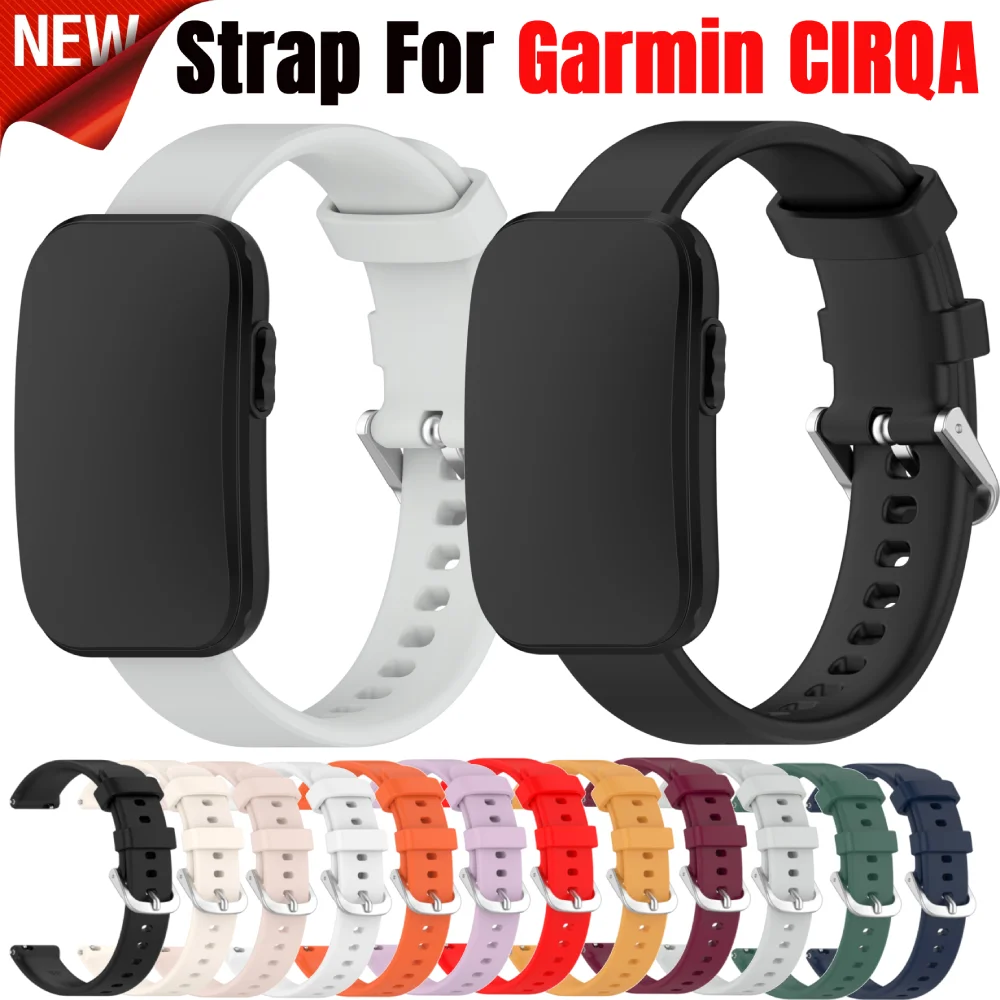 Original Strap For Garmin CIRQA Smart Band Adjustable Soft Silicone Single Color Sport Watchband For Garmin CIRQA Smart Band