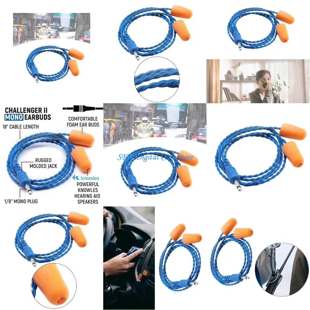 U75B Foam Earbuds Auto Racing Noise Reduction Foam Earbuds 3.5mm Plug 53cm in Length