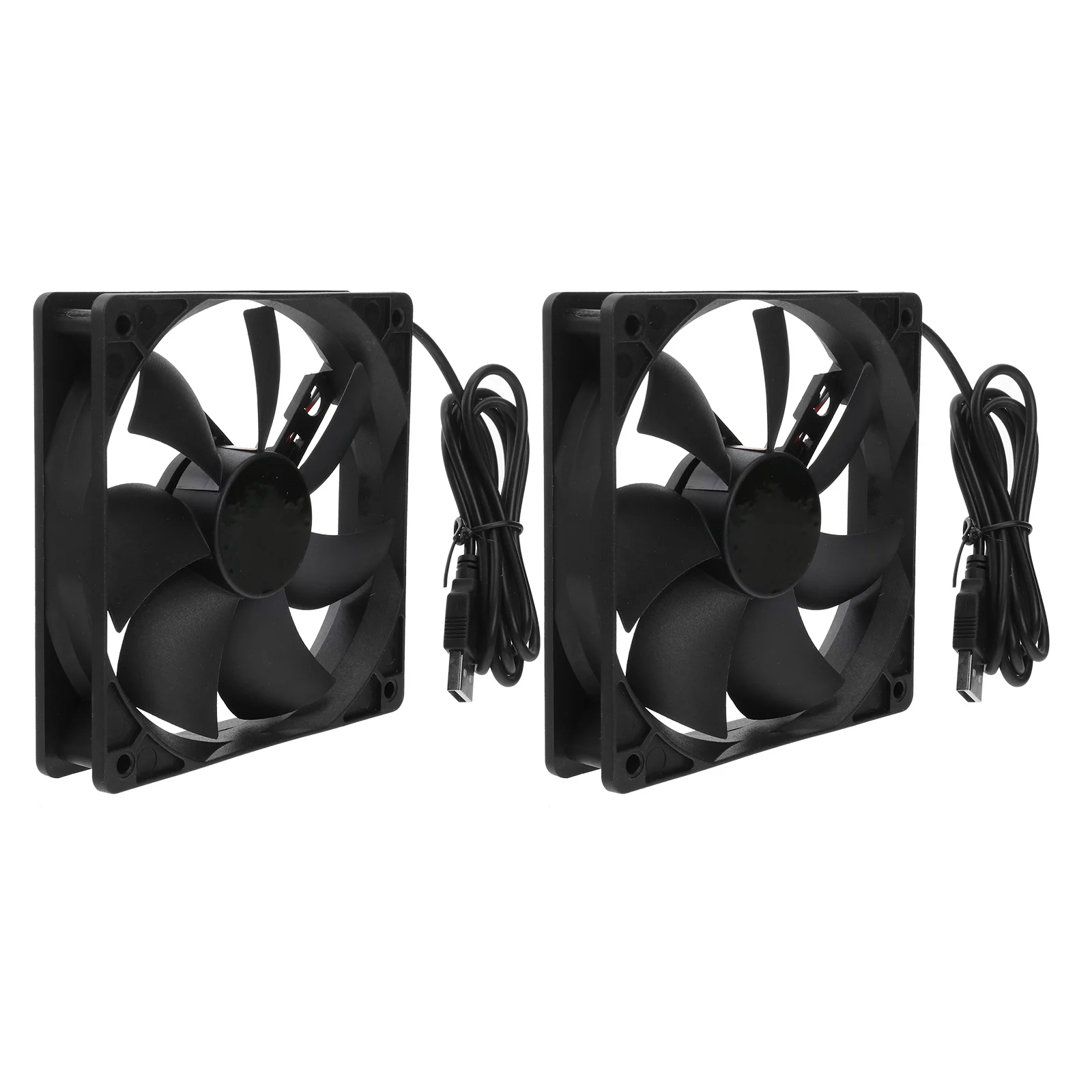

2Pcs 12cm Cooling Fan USB Silent High Performance for Laptop Router Box Modem Easy Installation Durable Use