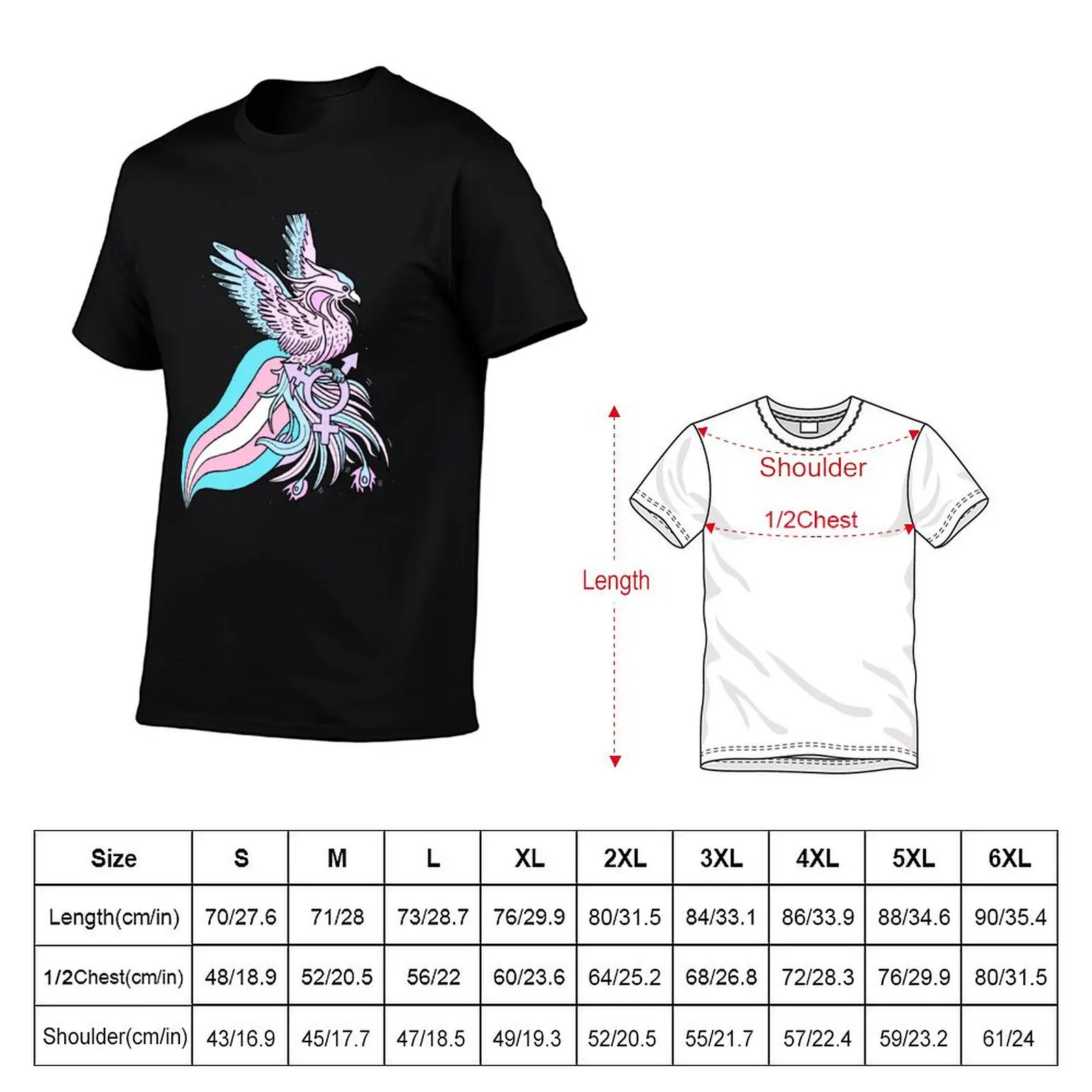 Trans Phoenix LGBT Transgender Pride Flag T-Shirt Lightweight Cooling Short Sleeve Tee
