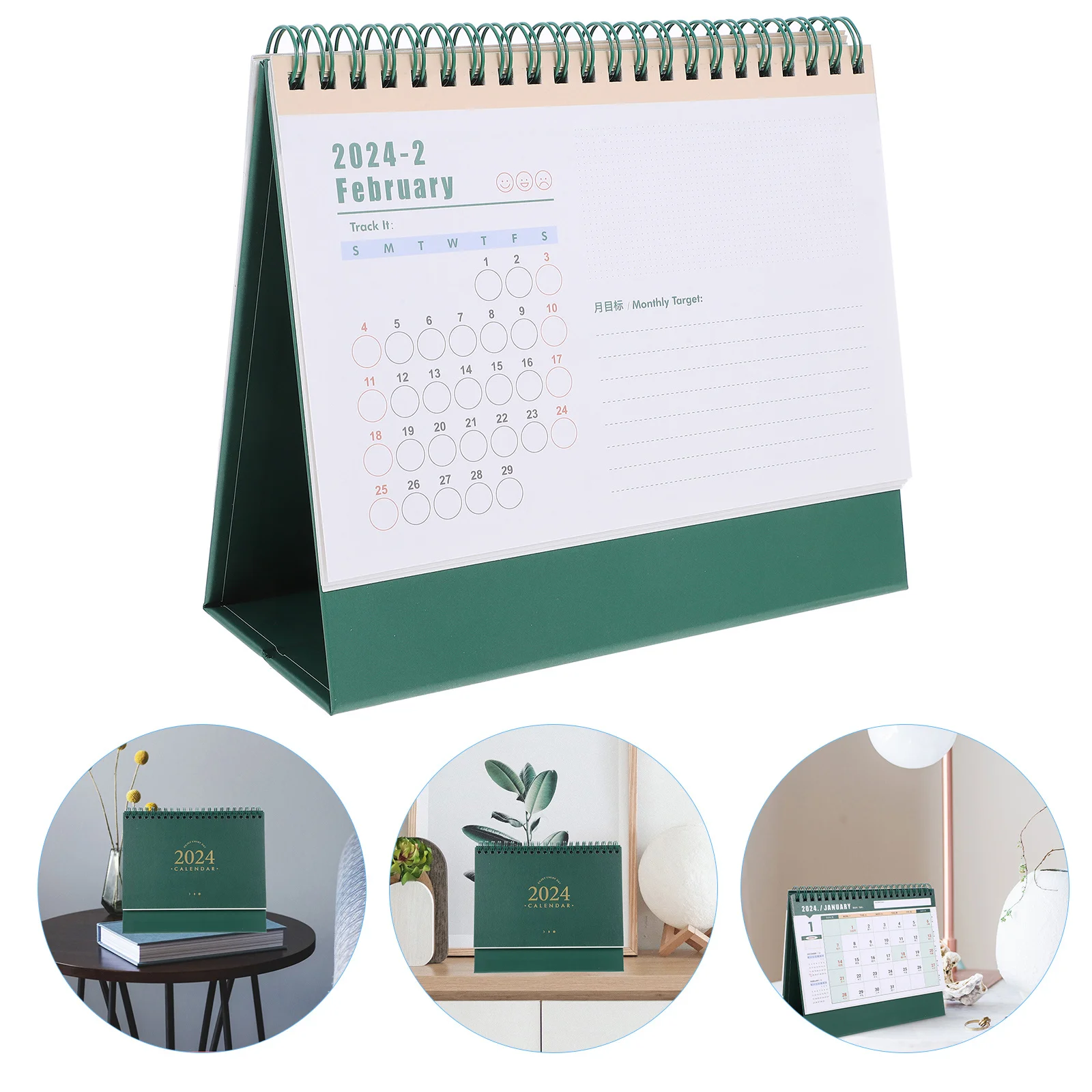 

Настольный календарь с большой сеткой, 2024, настольный ежемесячный органайзер, офисные принадлежности, настольный календарь для заметок для дома, школы, класса