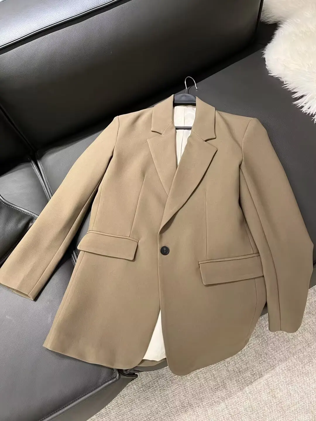 Giacca da donna allentata Casual con bottone singolo di nuova moda 2024 da donna cappotto da donna a maniche lunghe retrò Chic Veste Femme