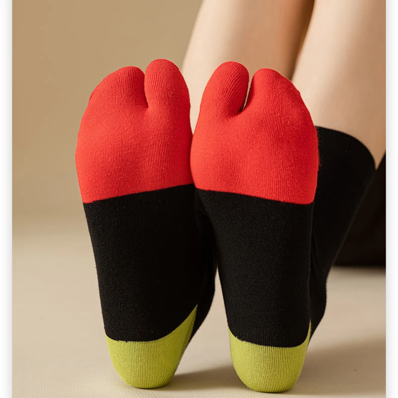 Chaussettes unisexes en coton peigné à bout fendu, simples et confortables, à deux orteils, Harajuku japonais, Tabi pour hommes et femmes, de haute qualité