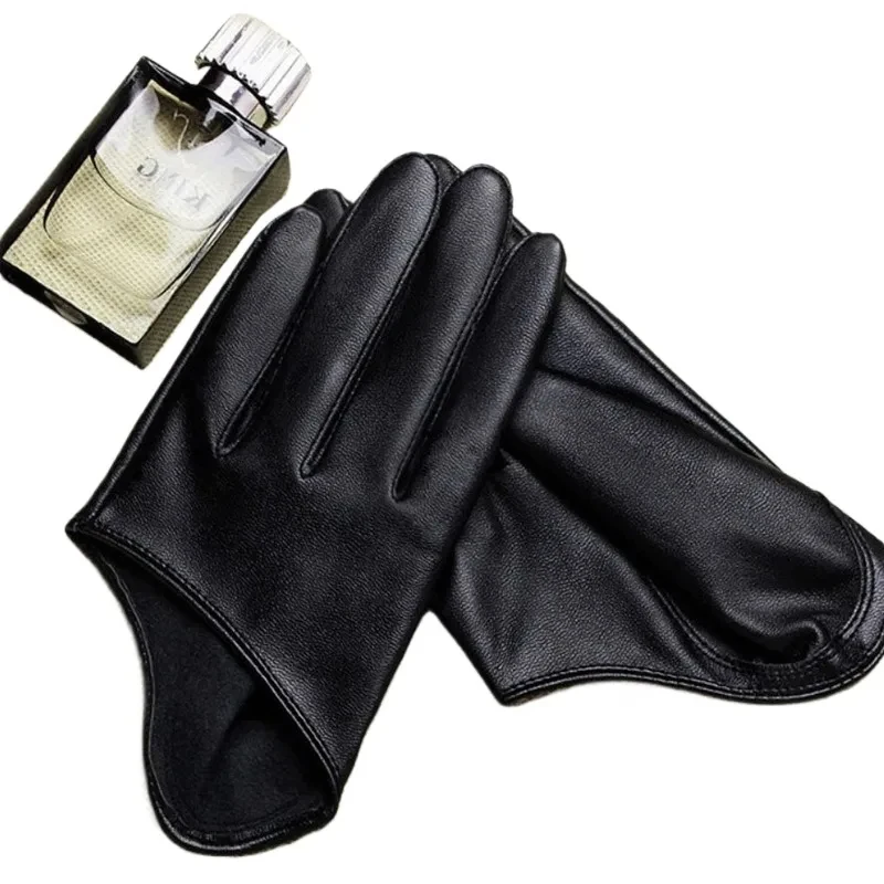 

Faux Leather Personality Vintage Gloves Half Palm Pu Leather Fingerless Gloves Tactical Accessory