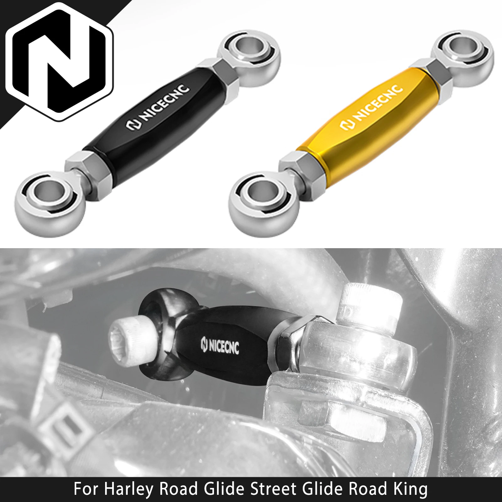 

NICECNC Front Engine Mount Stabilizer Link For Harley Street Glide FLHX 09-24 Road Glide FLTRX 15-24 Road King Tri Glide Ultra