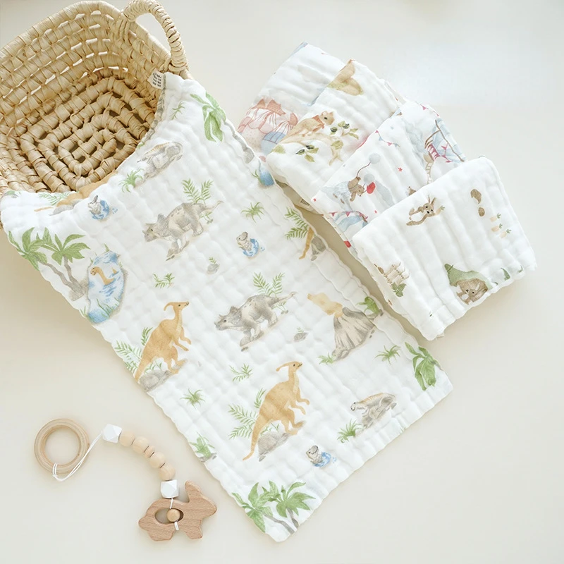 25X50CM Cotton Baby Face Towel 6 Layer Soft Muslin Baby Burp Cloths for Newborn Hand Saliva Towel Children's Bath Item