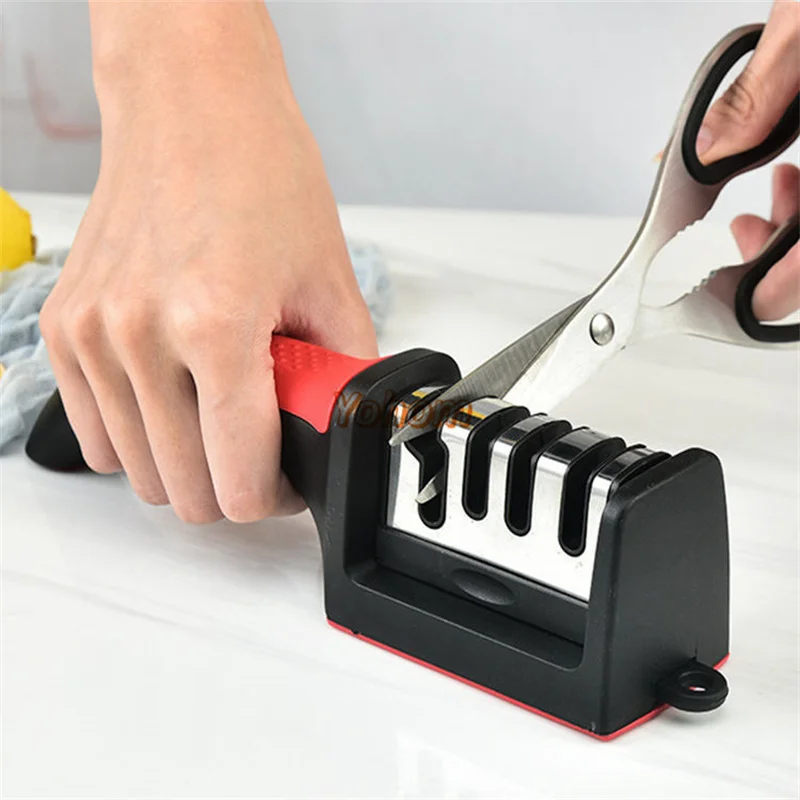 Knife Sharpener 3 Stages Professional Whetstone Kitchen Sharpening Stone Tungsten Diamond Grinder Damascus Chef Accessories Tool stone grinding head trimming tool emery cup for 100 type angle grinder fast sanding speed easy installation