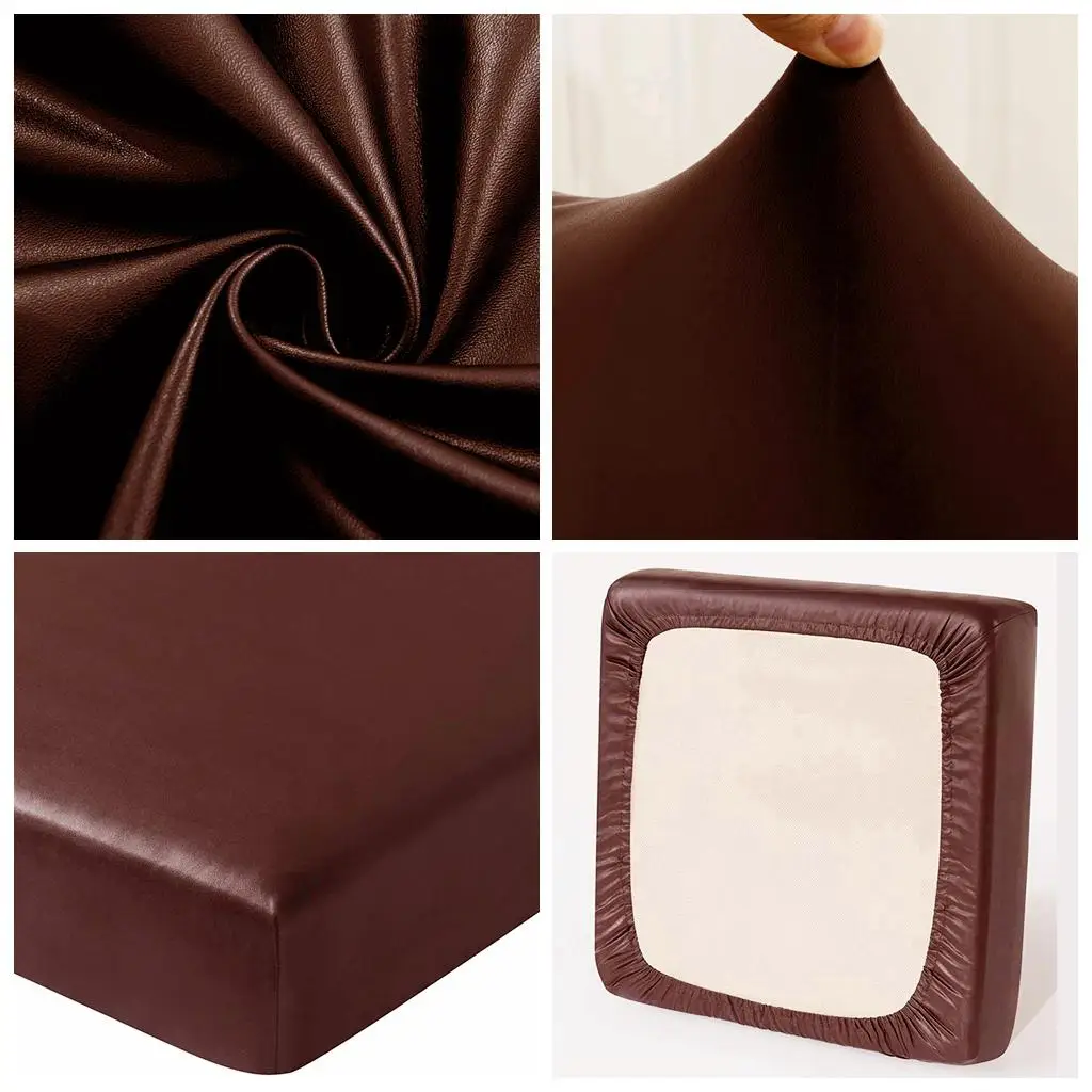 Soft Sofa Seat Cushion Cover High Stretch Universal With Elastic Bottom Furniture Sofa Cushion Protector PU Leather Home Decors