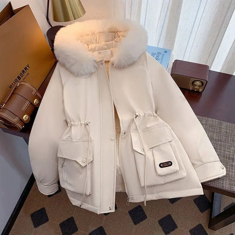 

Winter New Women's Down Cotton Jacket Oversized Commuting Hooded Workwear