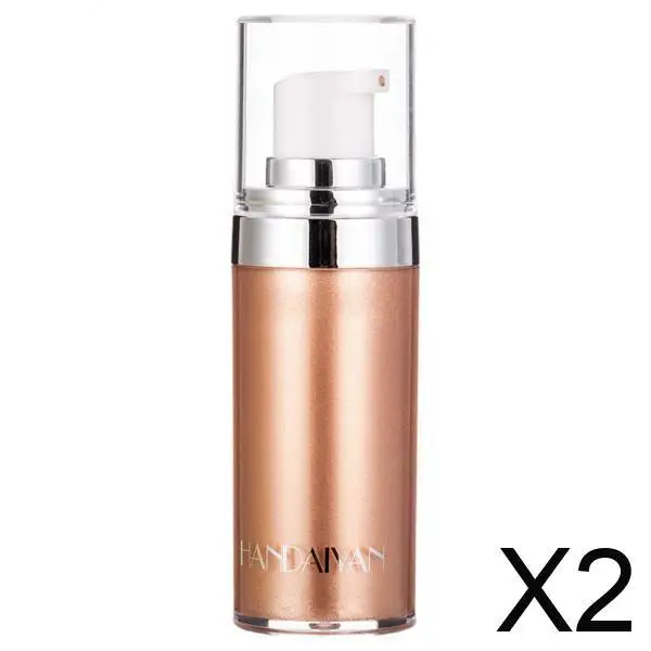 2xLiquid Glow Highlighter Shimmer Glitter Illuminating Makeup Golden