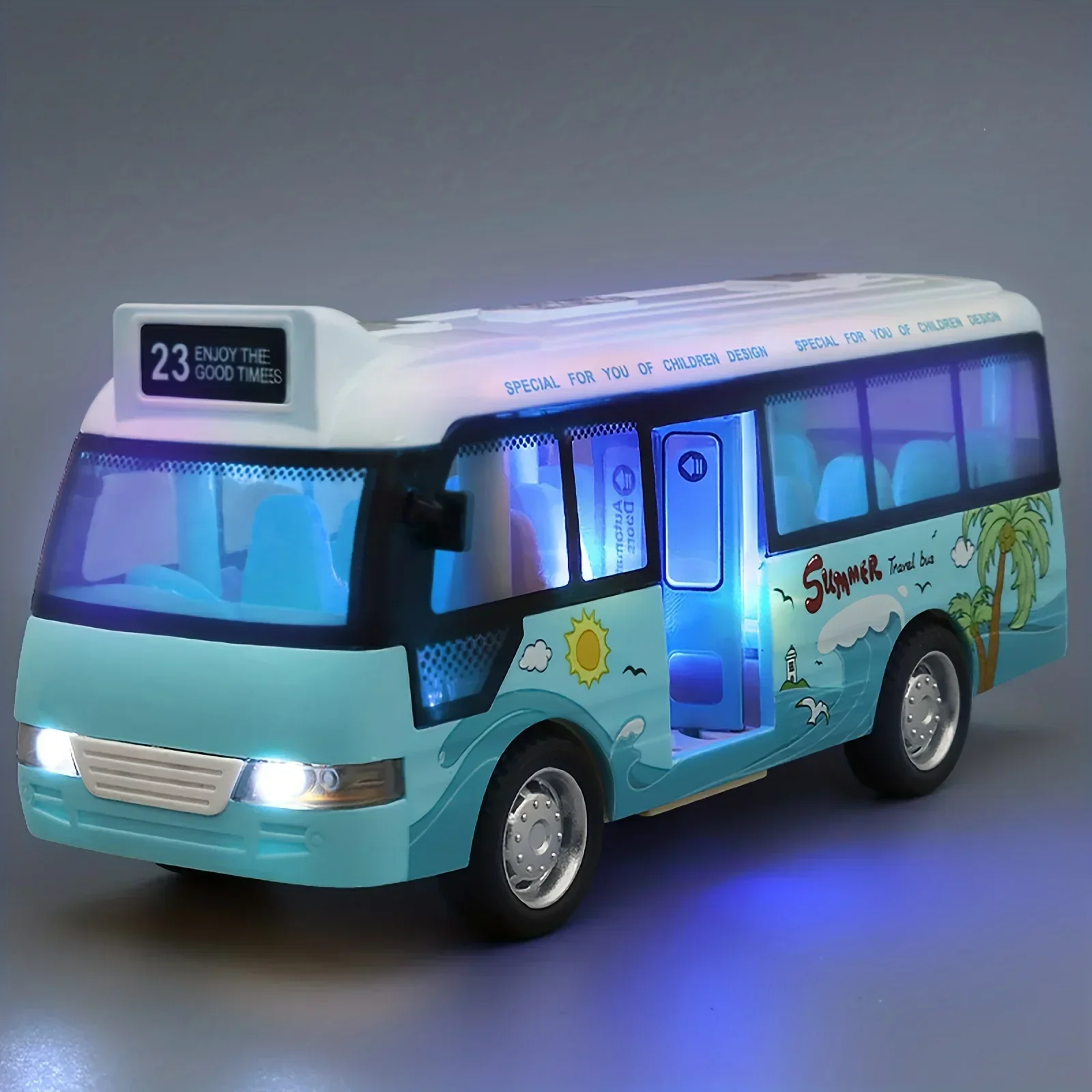 Autobus scolastico Giocattoli Macchinine in plastica pressofusa Bus cittadino con suono e illuminazione Macchinine alimentate ad attrito Gioca a giocattoli Regalo per bambini