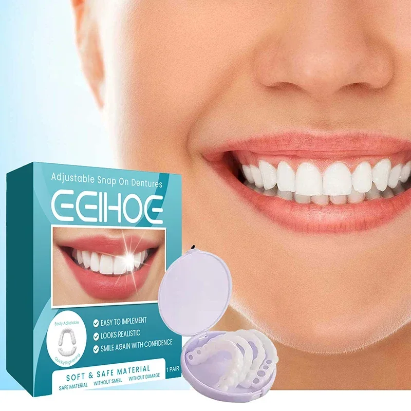 Resin Tooth Repair Smile Kit Adjustable Snap On Dentures Temporary Dentures To Cover Imperfect Teeth Women & Men Temporary Teeth