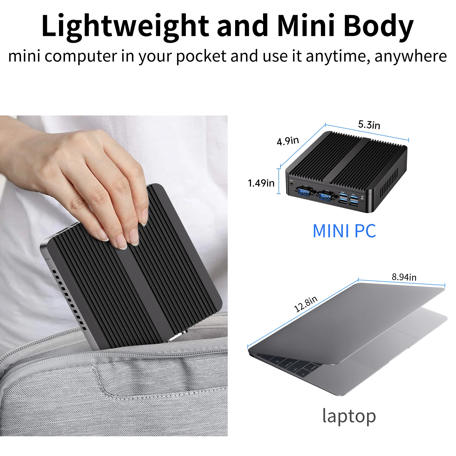 MSECORE Intel Celeron J4125 Fanless Mini PC with Windows 10, Office, Linux, Dual Lan, Industrial Desktop Computer, Portable.